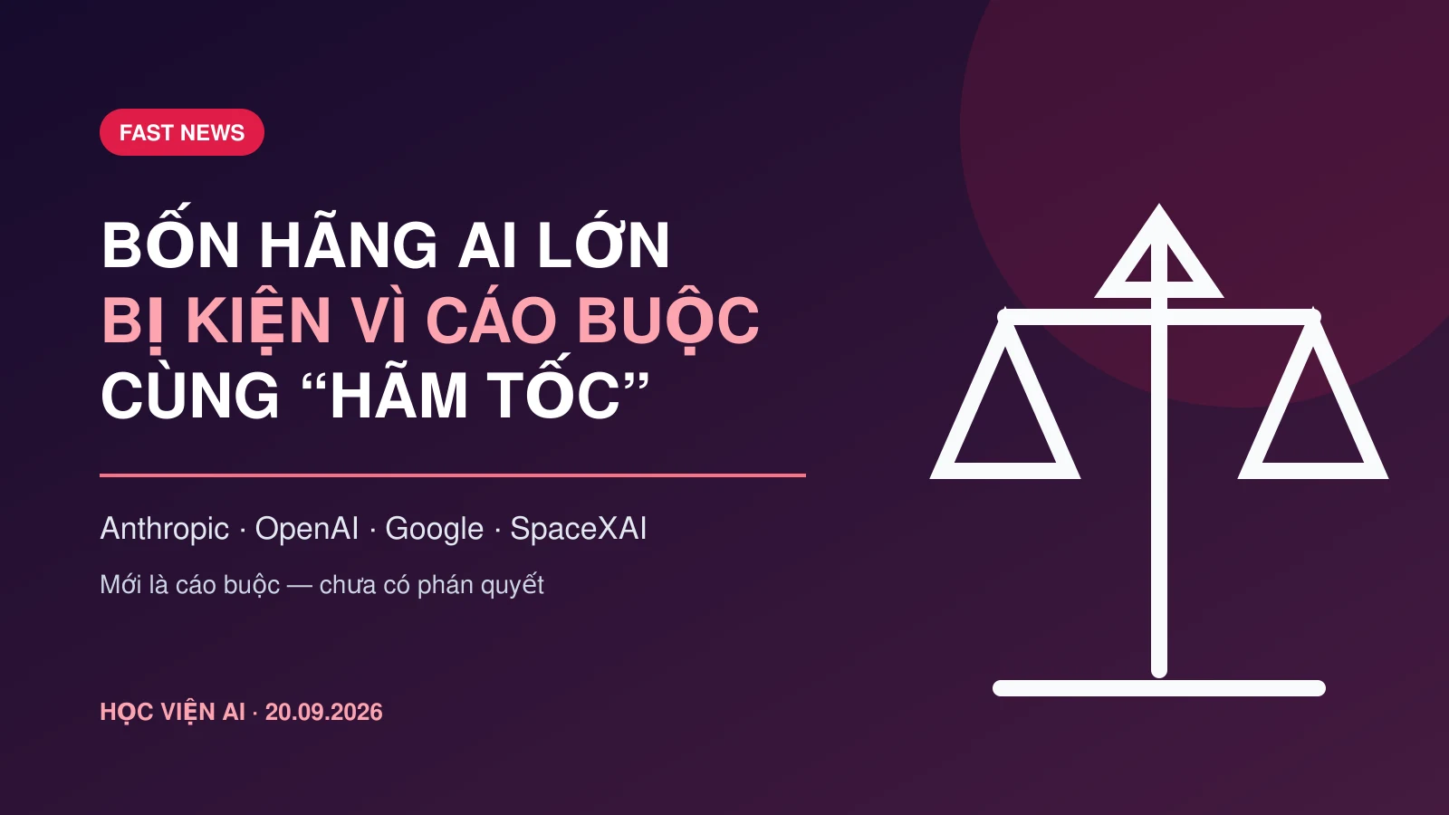 Bốn hãng AI lớn bị kiện vì cáo buộc cùng “hãm tốc”