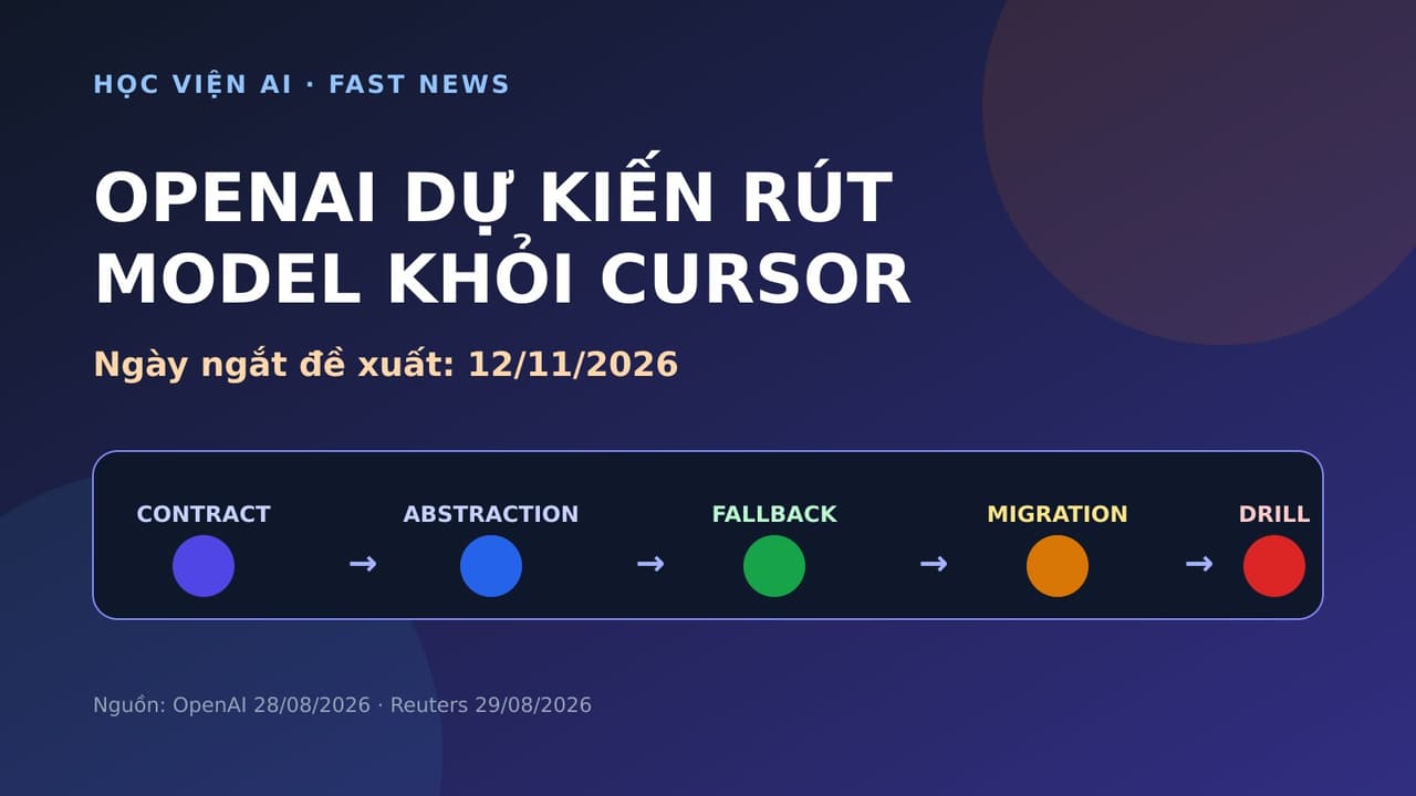 OpenAI rút model khỏi Cursor sau thương vụ SpaceX: doanh nghiệp cần chuẩn bị gì khi nhà cung cấp AI đổi cuộc chơi?