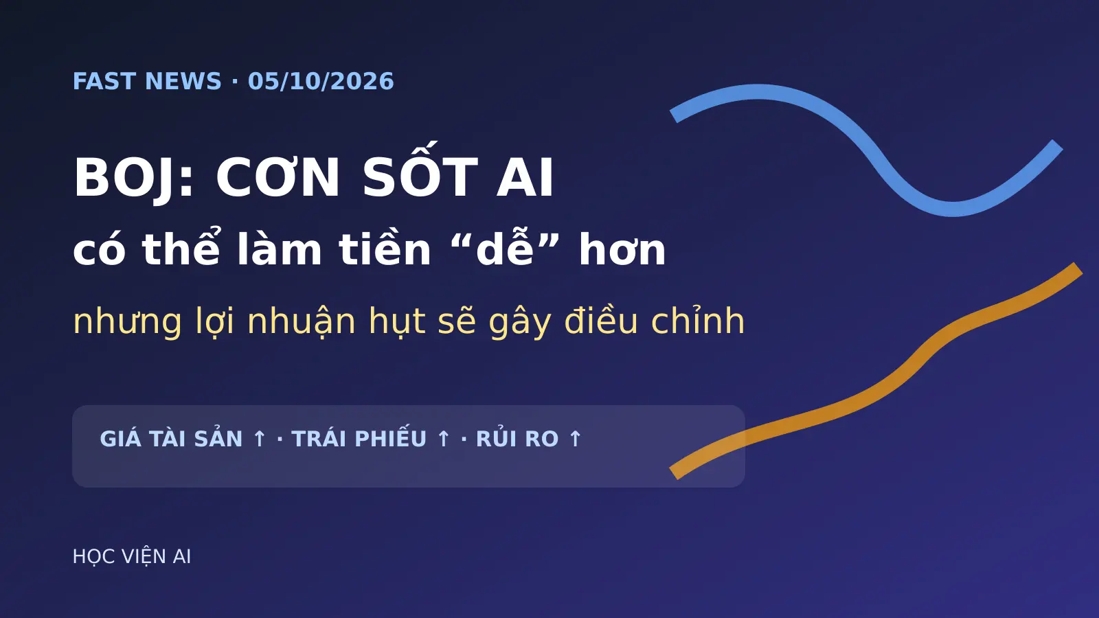 BOJ: Cơn sốt AI có thể làm tiền “dễ” hơn, nhưng lợi nhuận hụt sẽ gây điều chỉnh