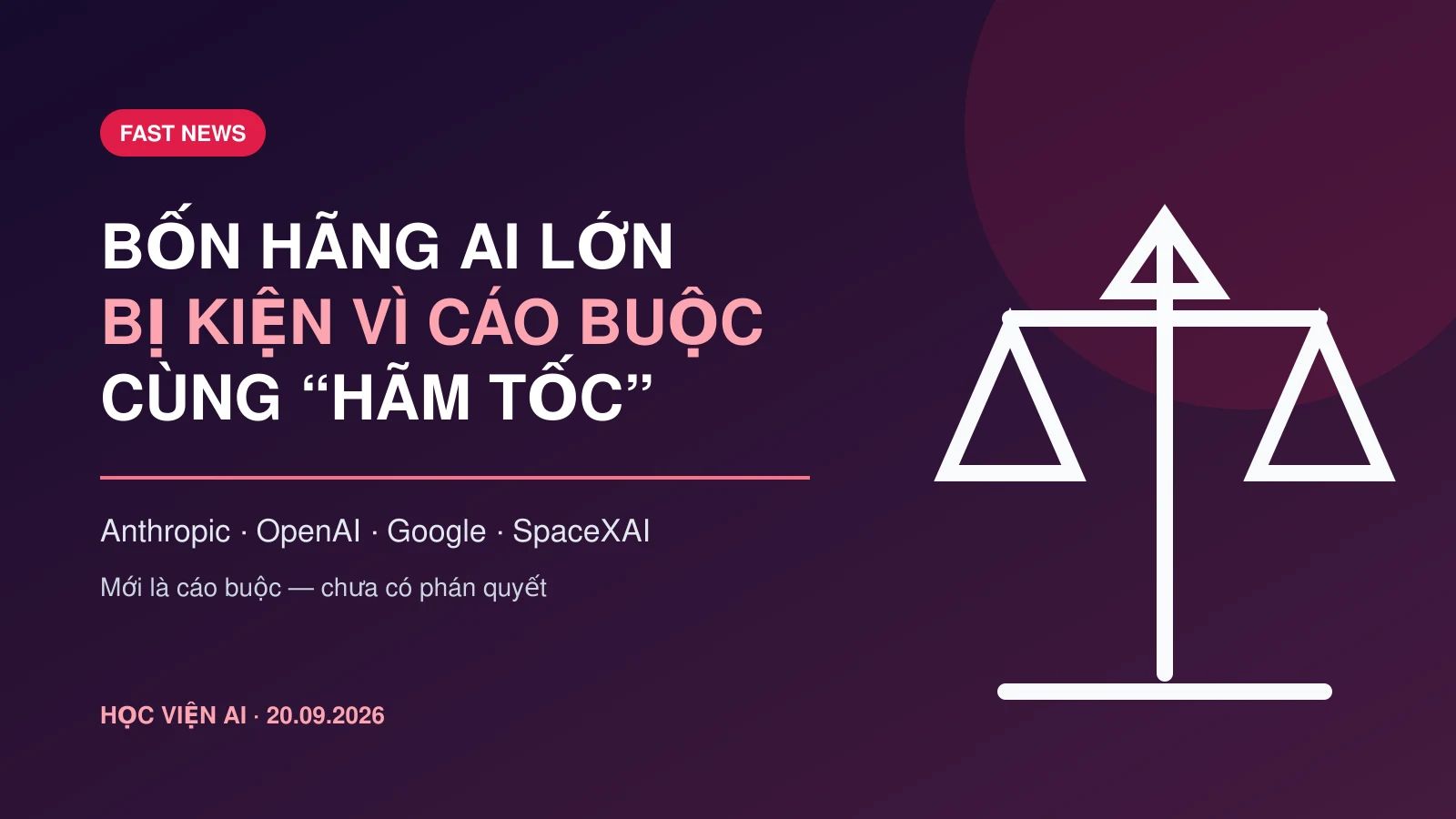 Bốn hãng AI lớn bị kiện vì cáo buộc cùng “hãm tốc”