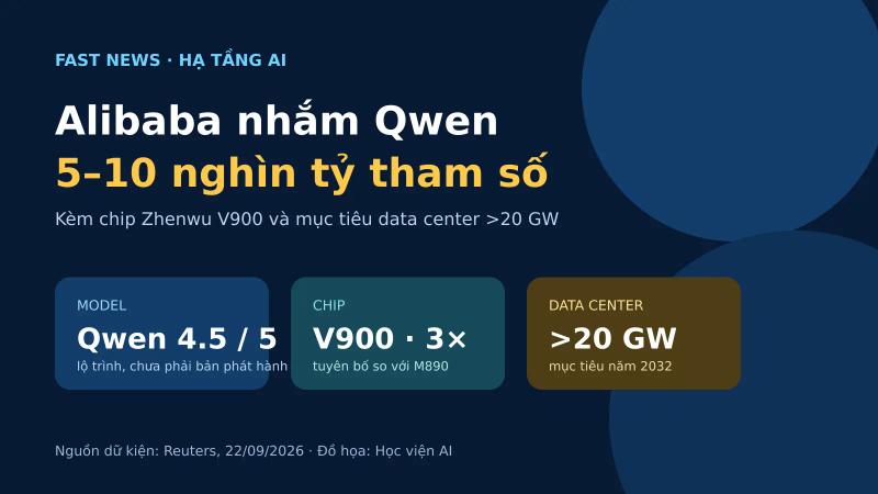 Alibaba nhắm Qwen 5–10 nghìn tỷ tham số và chip V900