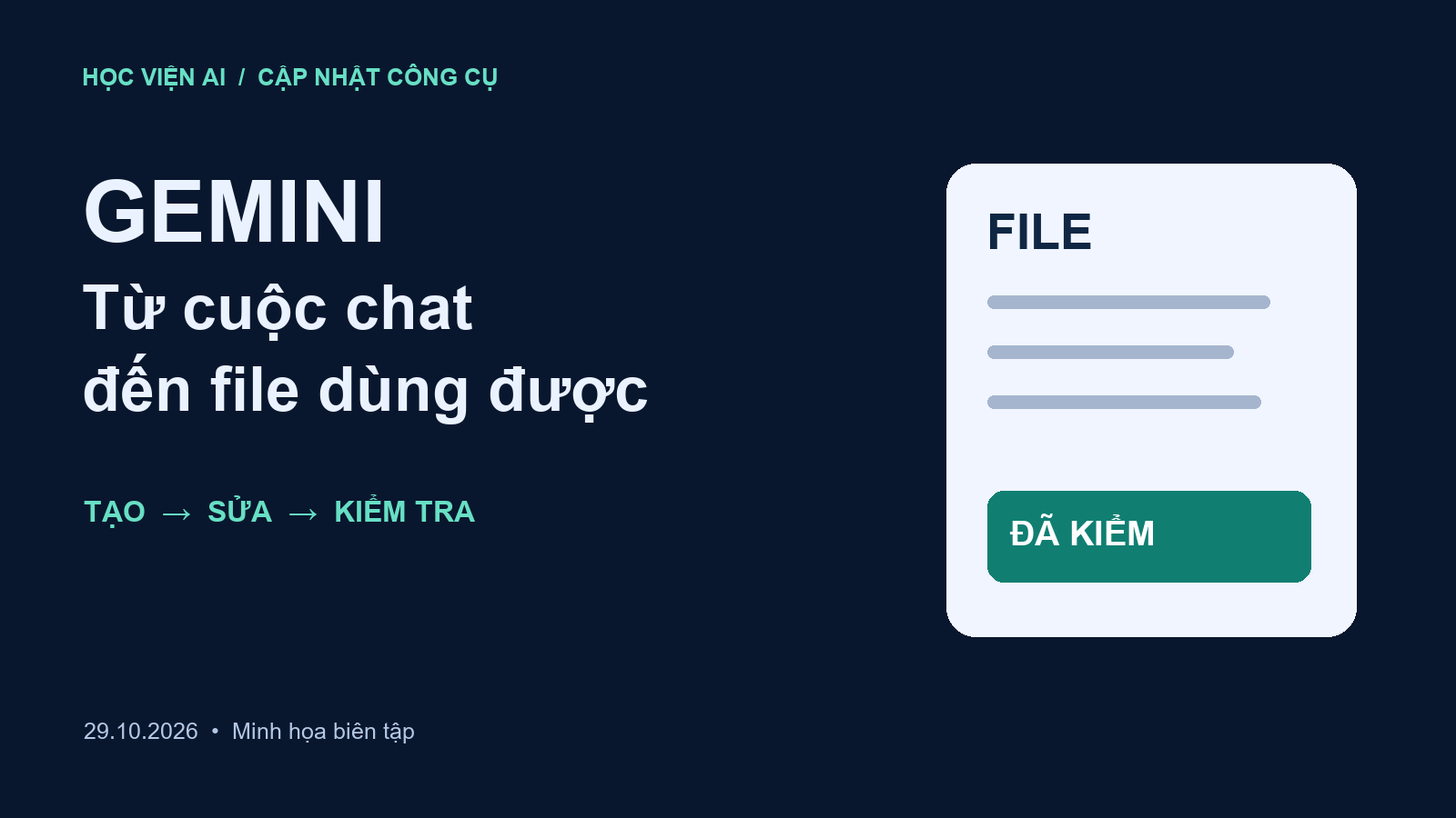 Gemini cho sửa file ngay trong chat: thử thế nào cho đúng?