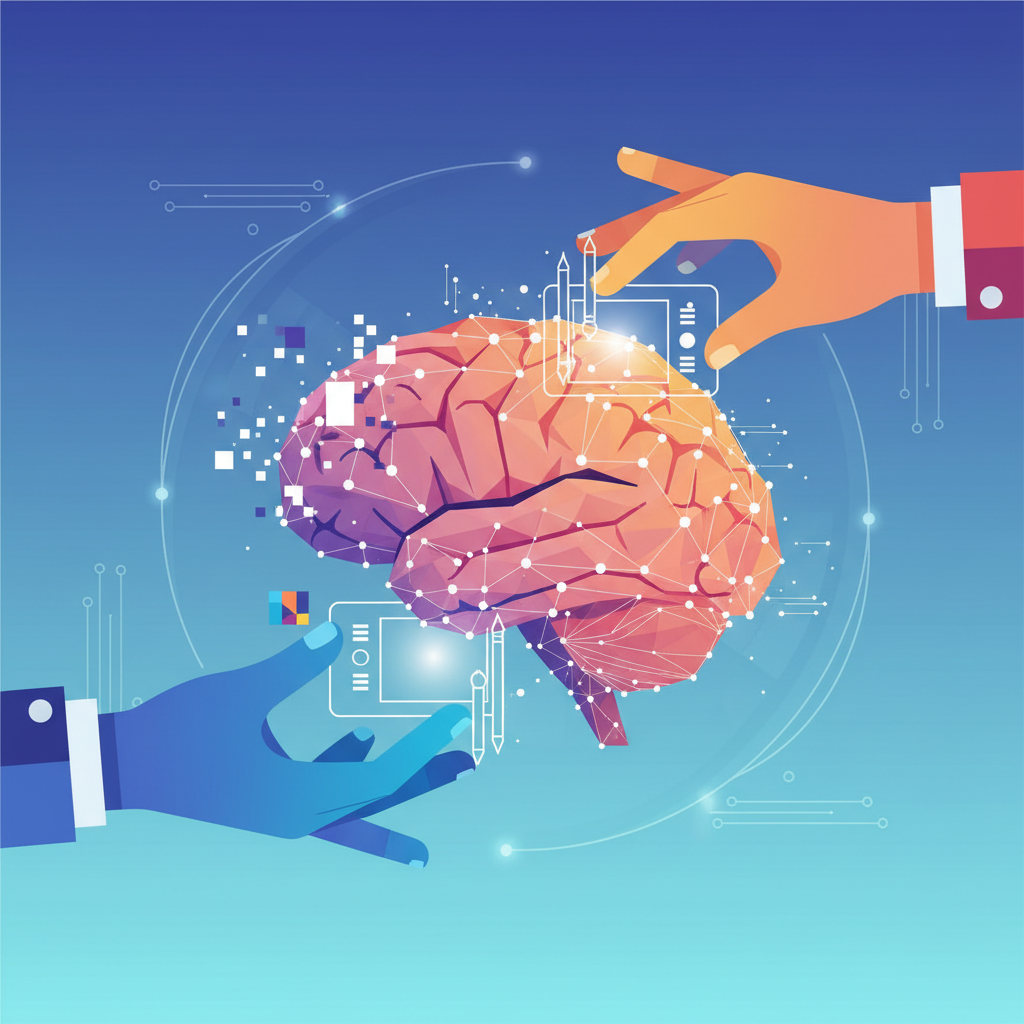 ai collaboration digital art brain hands