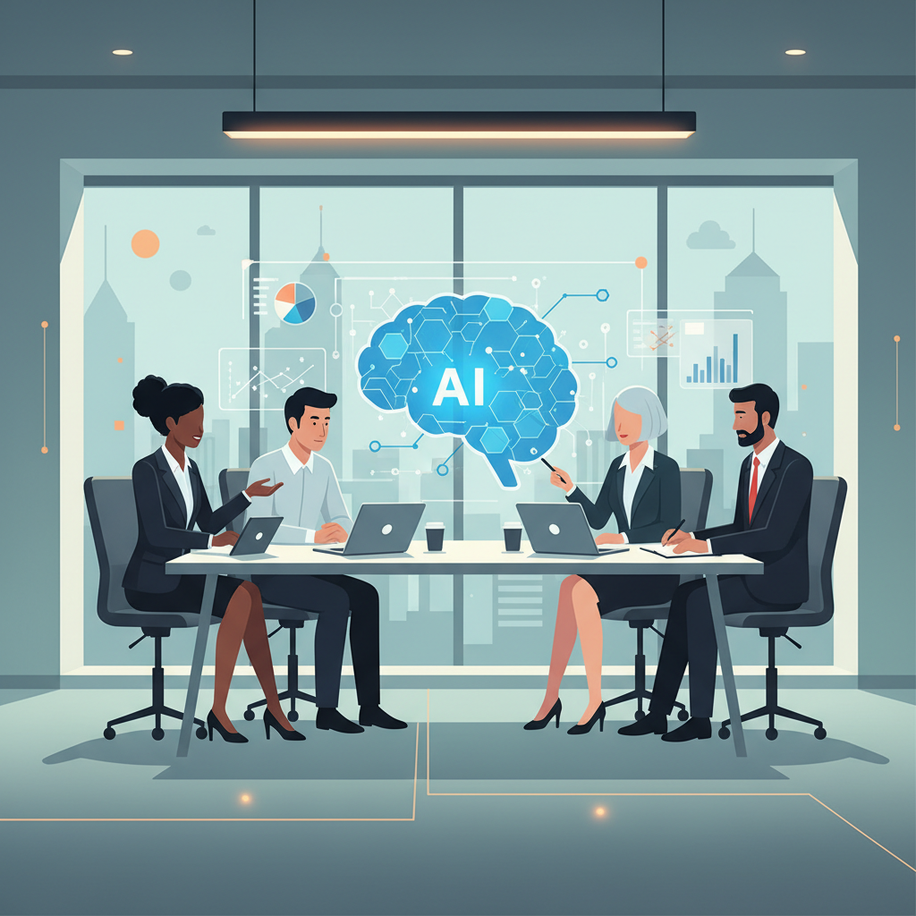 business leaders ai strategy office meeting