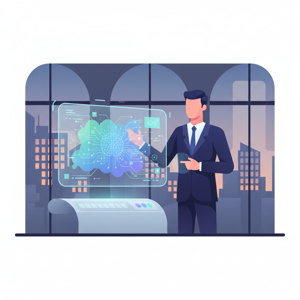business leader interactive screen data visualization ai insights