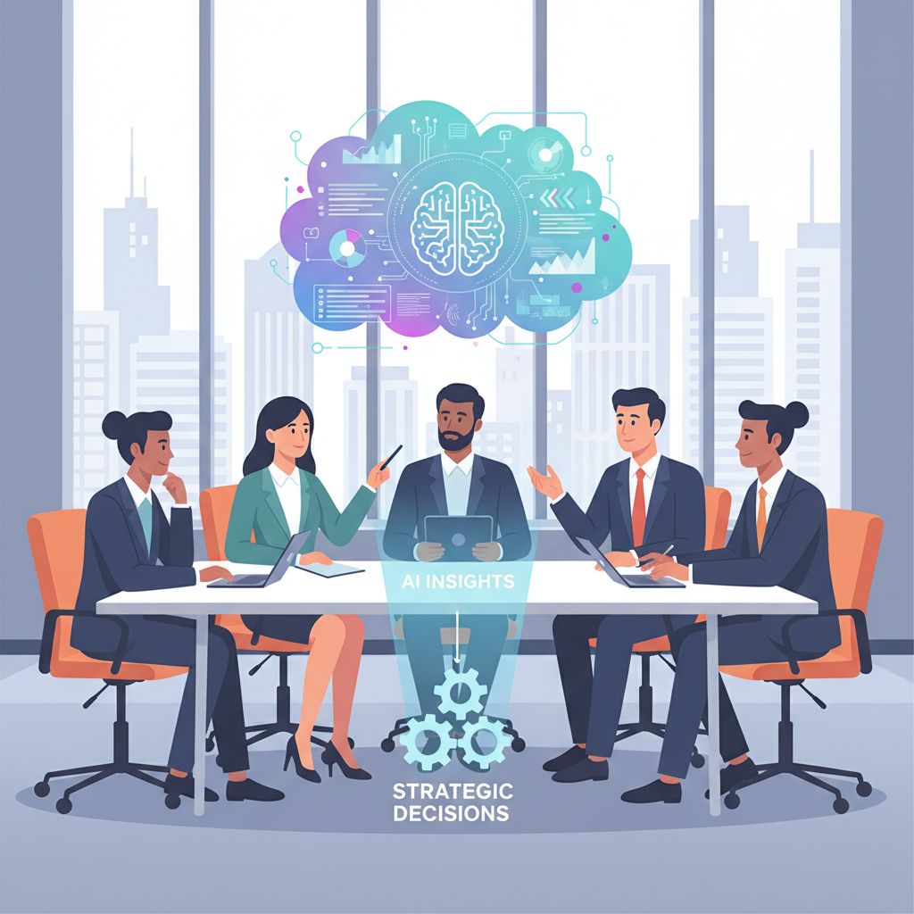 business leaders meeting room ai insights strategic decisions
