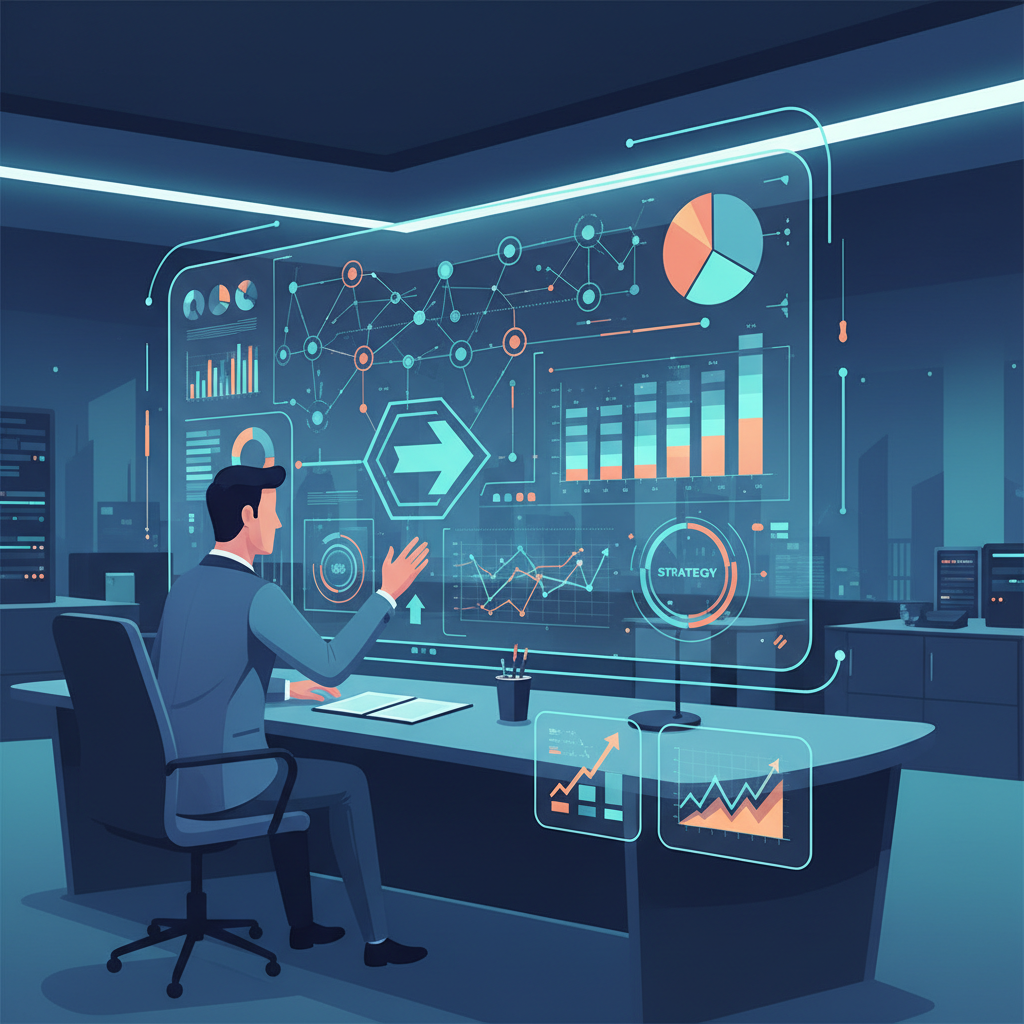 business leader ai dashboard data visualization strategic decisions