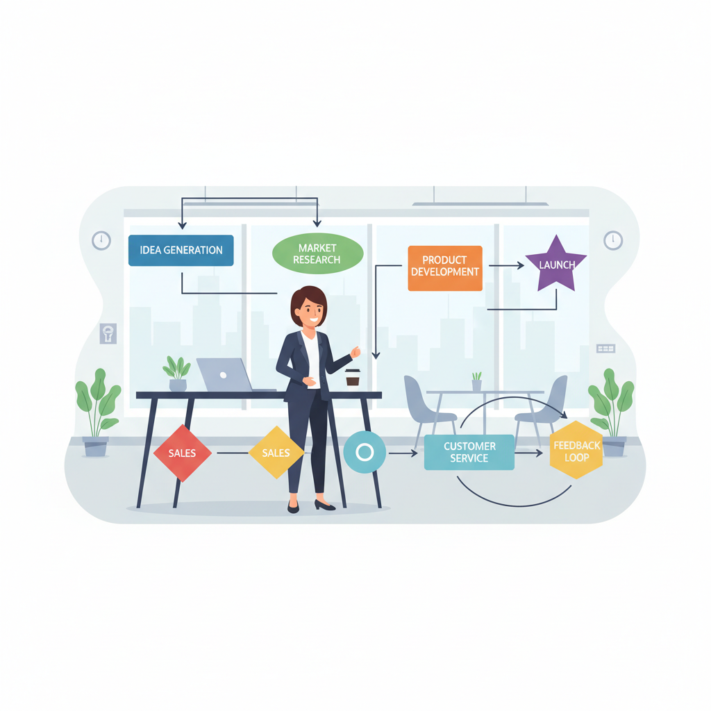 sme owner flowchart business process modern office