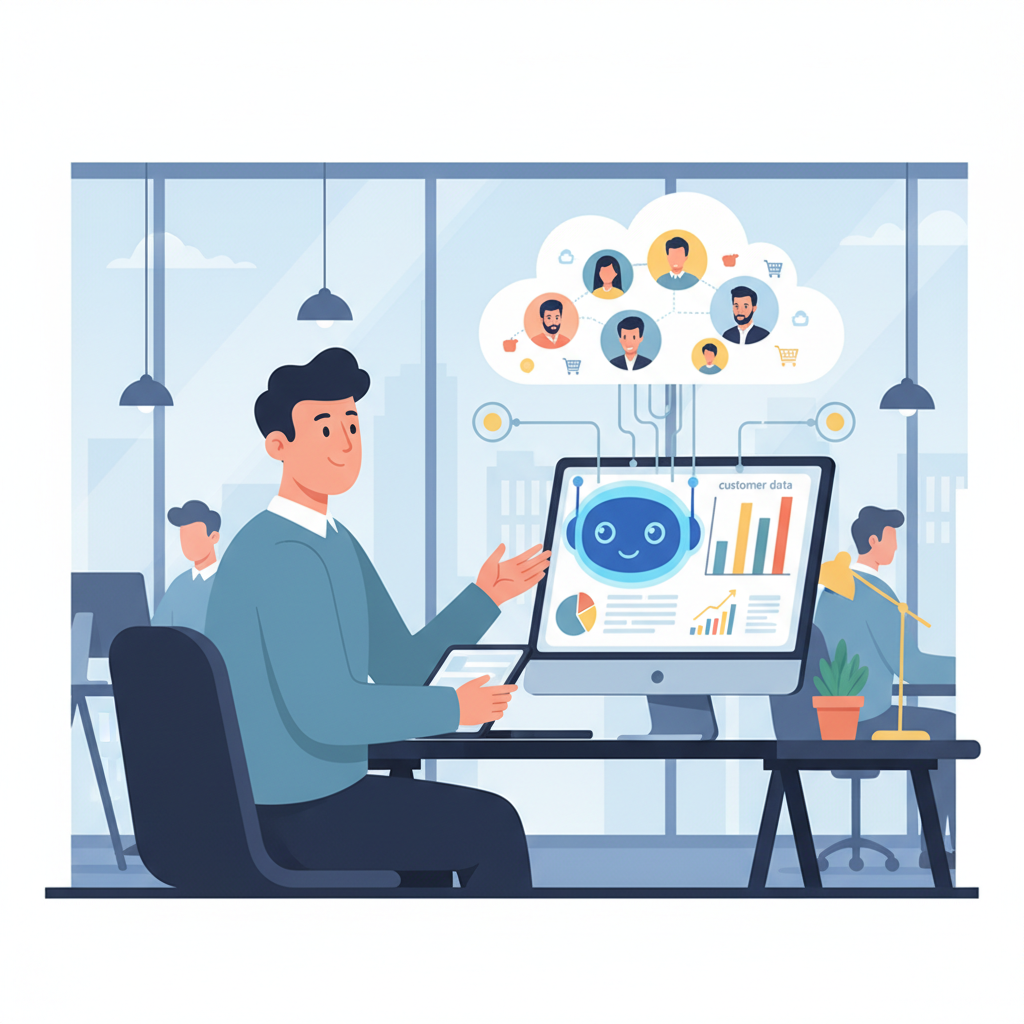 sme owner ai chatbot customer data modern office