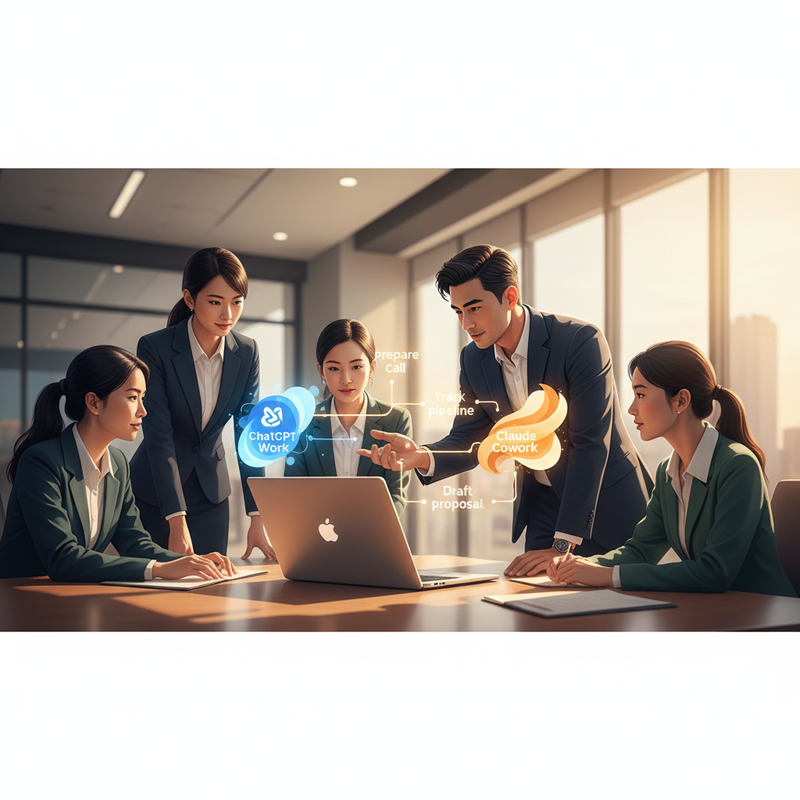 ChatGPT Work và Claude Cowork cho sales: chuẩn bị cuộc gọi, theo dõi pipeline, soạn đề xuất